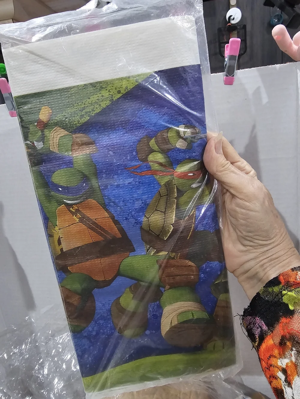 Teenage Mutant Ninja Turtle Party TMNT Tablecloth & Crayons 2012 2015 NWT